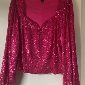 Torrid Fuchsia Sequin Blouse